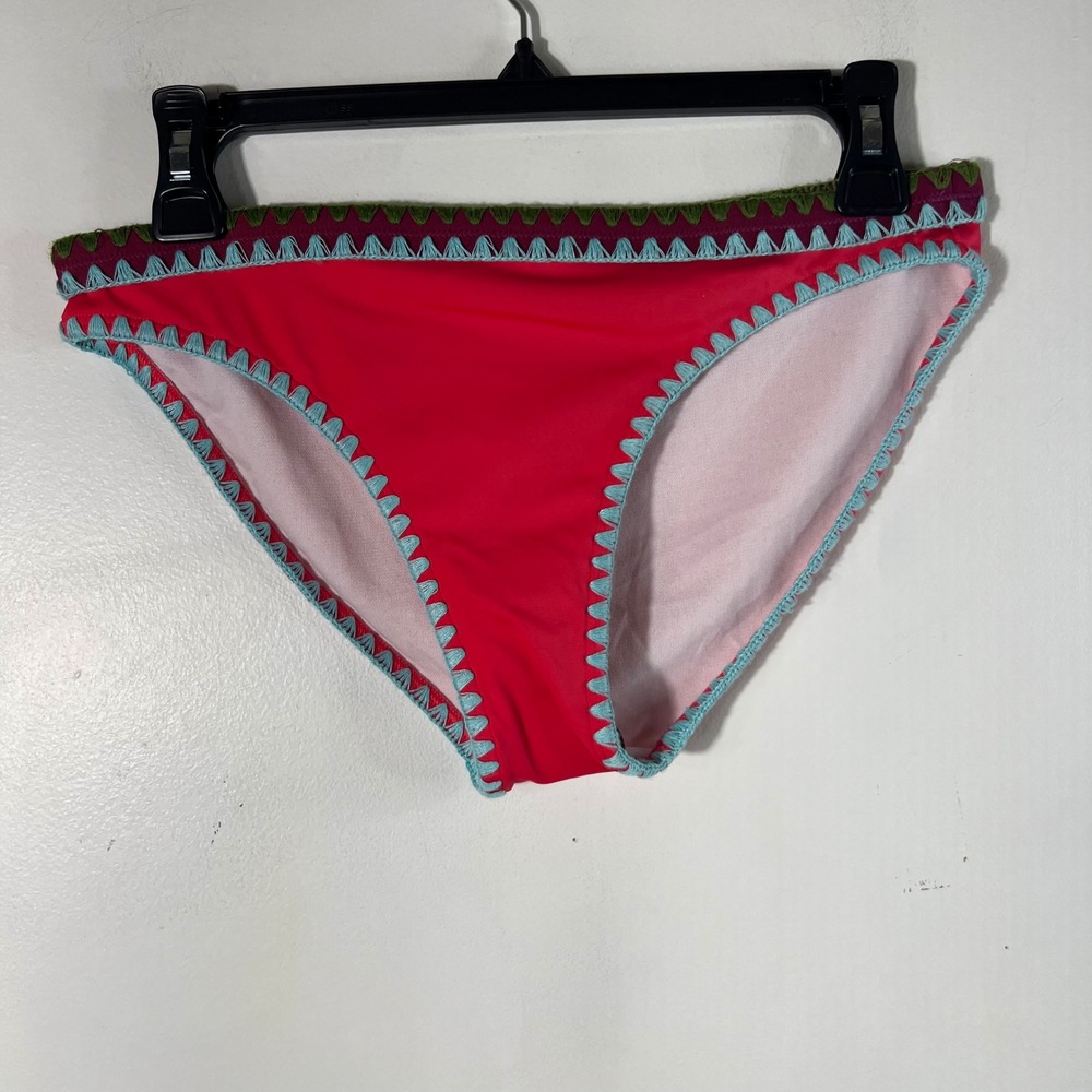 Boden Porto Crochet Bikini Bottom Polyamide Elastane Red Purple Green Blue 6